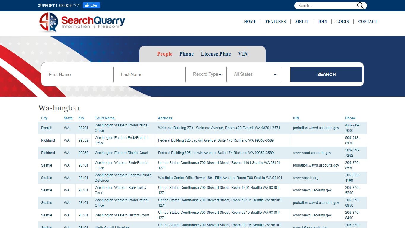 Free Washington Courts Search - Locations, Hours, Phone Numbers